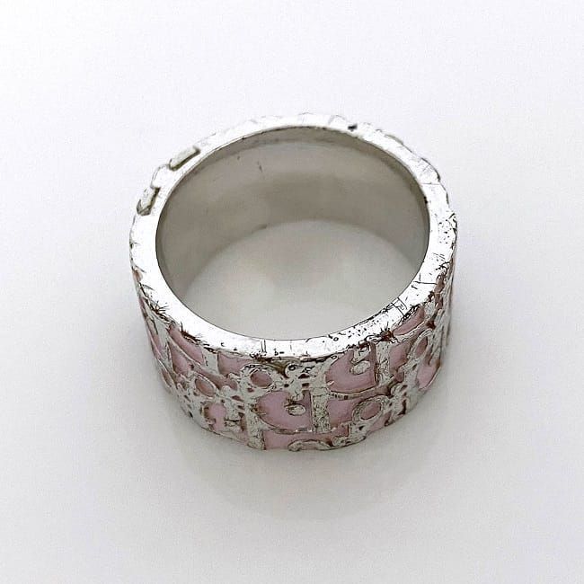 Christian Dior Ring Silver Pink White Trotter