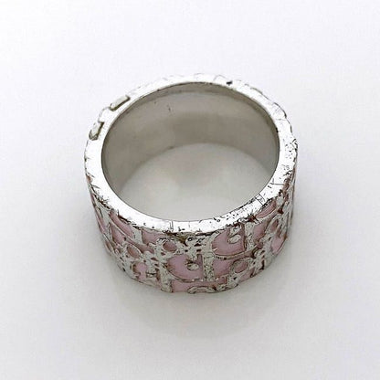 Christian Dior Ring Silver Pink White Trotter
