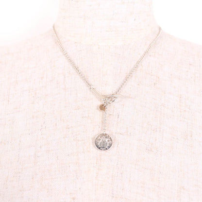 Hermes Exlibris PM Necklace Ag925 Au750 Pendant Silver Gold Made In France
