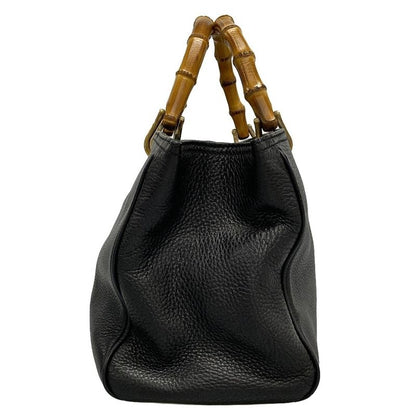 Gucci Bamboo Shopper Tote Bag 323660 Black Leather