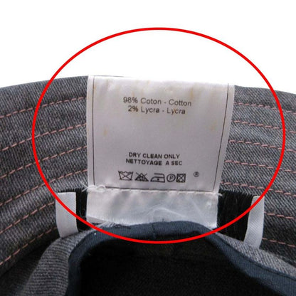 Good Christian Dior Pink Stitch Denim Bucket Hat Brim Hat 58 Gray Ladies Old