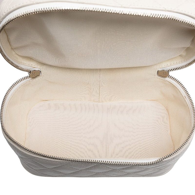 Chanel Matelasse Coco Mark Chain Shoulder Bag Handbag White Clear Leather Vinyl