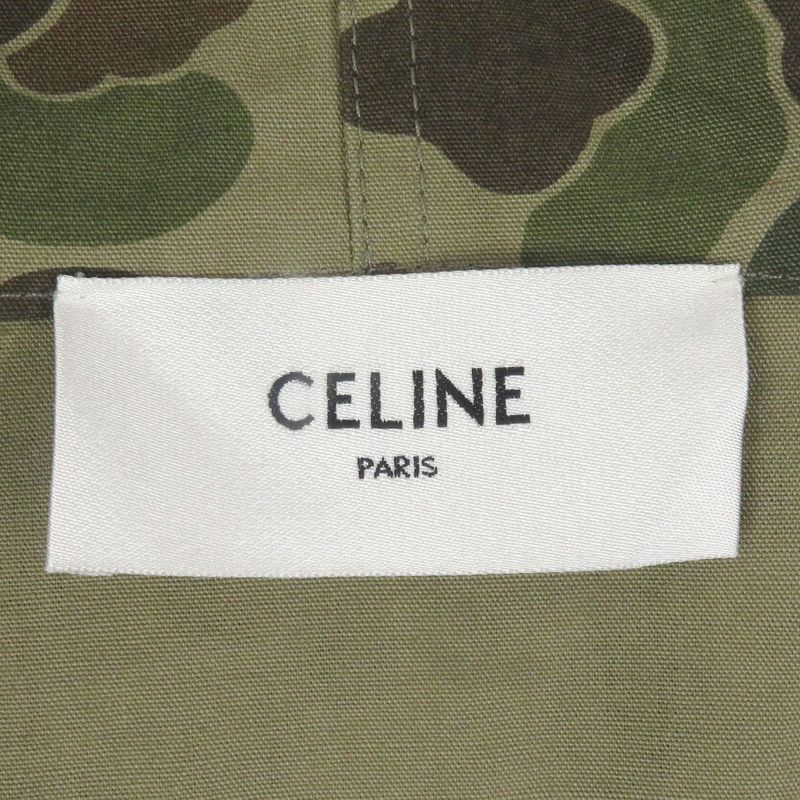 Celine 22SS 2w565060o 100% Cotton Camouflage Hooded Military Vest Khaki 50 Made