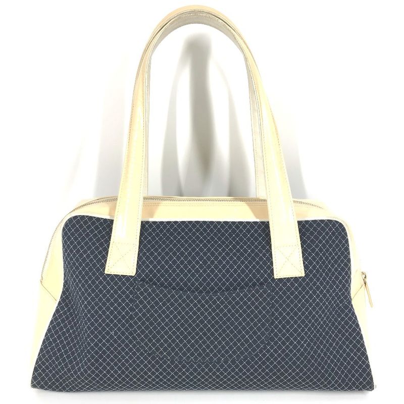 Chanel Shoulder Bag CC Coco Mark Logo Quilted Matelasse Canvas Navy