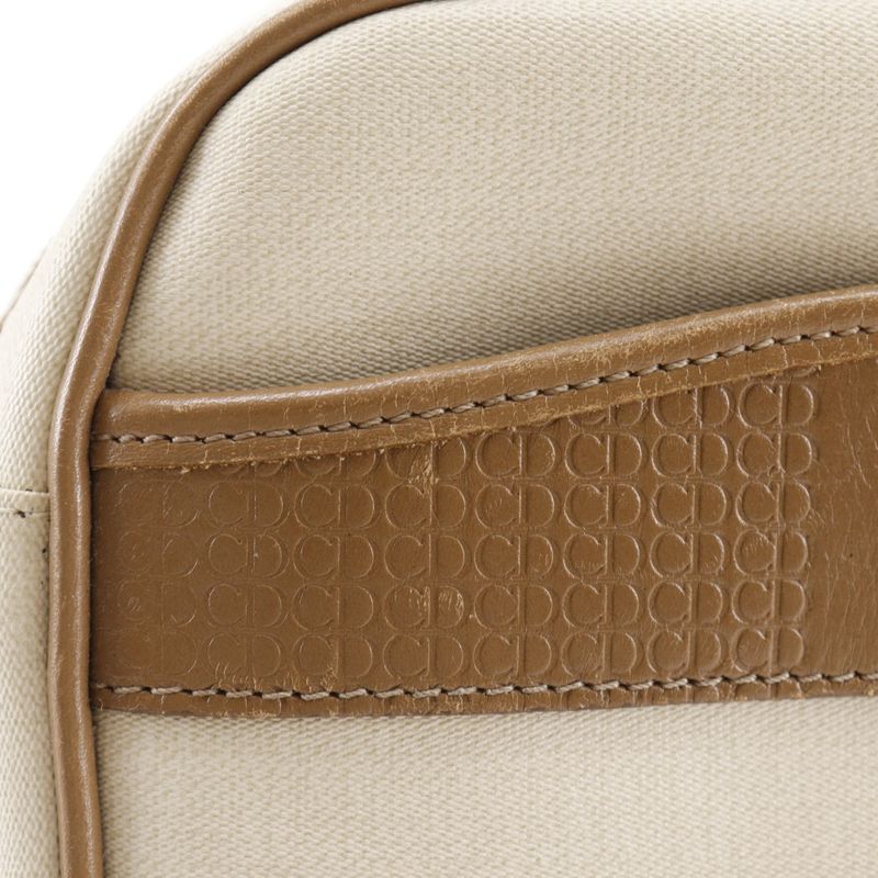 Dior Christian Dior CD Logo Pochette Vintage PVC Beige Women's Shoulder Bag