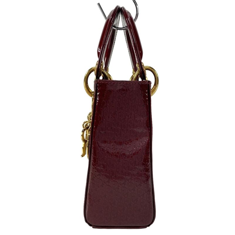Dior/christian Dior Handbag Lady Dior Mini Bag/trotter Bordeaux Gold Hardware