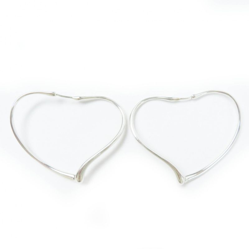 Tiffany & Co Open Heart Medium Binaural Hoop Earrings Ag925