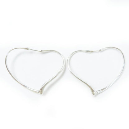 Tiffany & Co Open Heart Medium Binaural Hoop Earrings Ag925