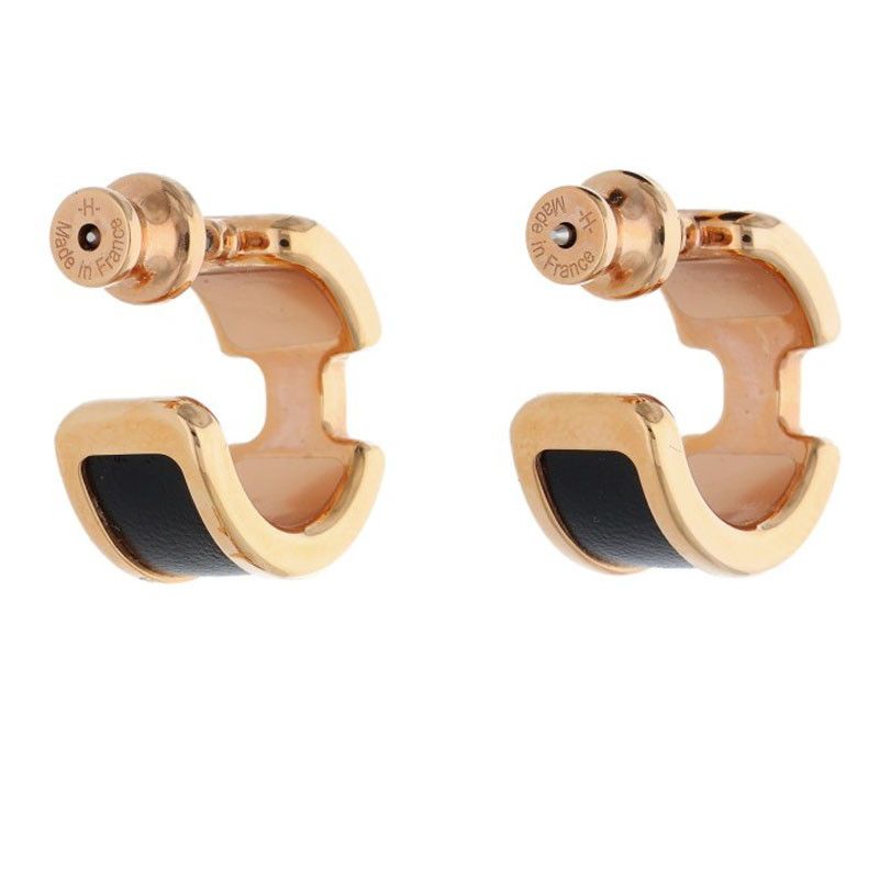 Hermes Olympe PM Box Calf Hoop Earrings Men's