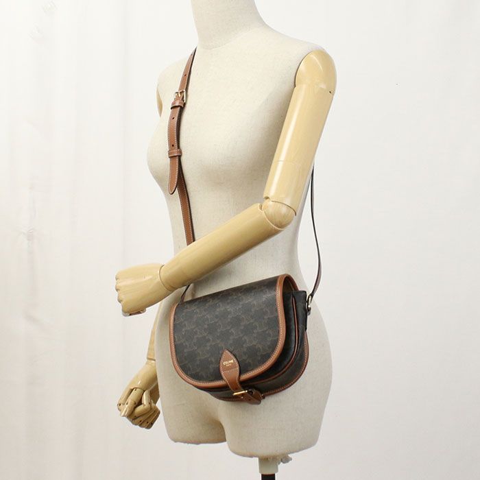 Celine Medium Folco Bag Triomphe Canvas 19150 2BZJ 04LU Shoulder Bag Triomphe