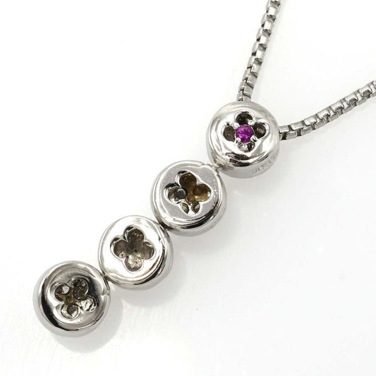 Finished Celine Necklace Pt850/900 Diamond D0.20 Ruby R0.02 Approx 12.4g