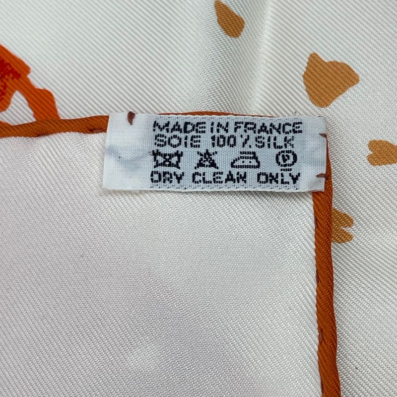 Hermes Carre 90 Trois Feuilles 3 Leaves Scarf Silk Orange