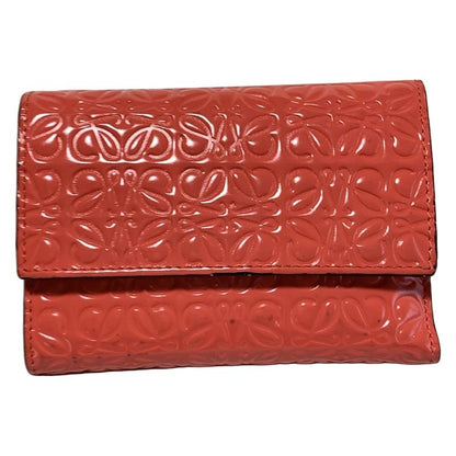 Loewe Trifold Wallet Repeat Pink Shape Stamped Leather