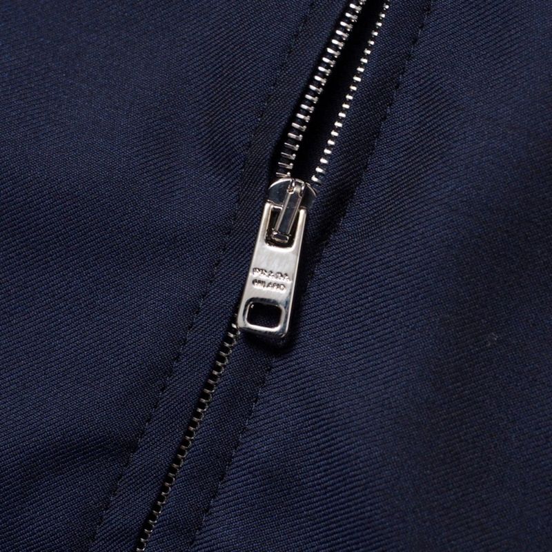 2022Prada Skirt Setup Size Jacket: 38 Skirt: 36S Zip Up Jacket Blouson