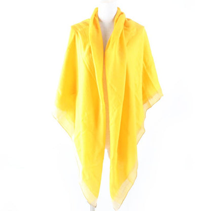 Hermes 100% Cashmere Large Shawl Scarf With Logo Yellow Made In England Women