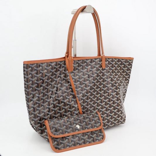 Goyard Saint Louis PM Tote Bag PVC Coated Canvas Brown Ladies