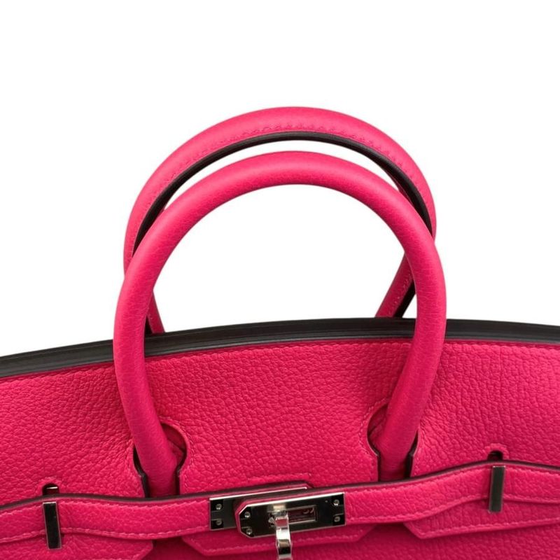 Hermes Handbag Birkin 25 K Engraved Togo Rose Mexico Pink Silver Hardware Hermes