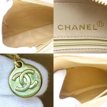 Chanel Shoulder Bag Matelasse Caviar Skin Beige Gold Hardware Coco Mark 2nd