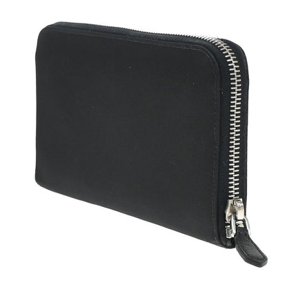 Prada Long Wallet Round Zipper Black Nylon Leather 62kb035