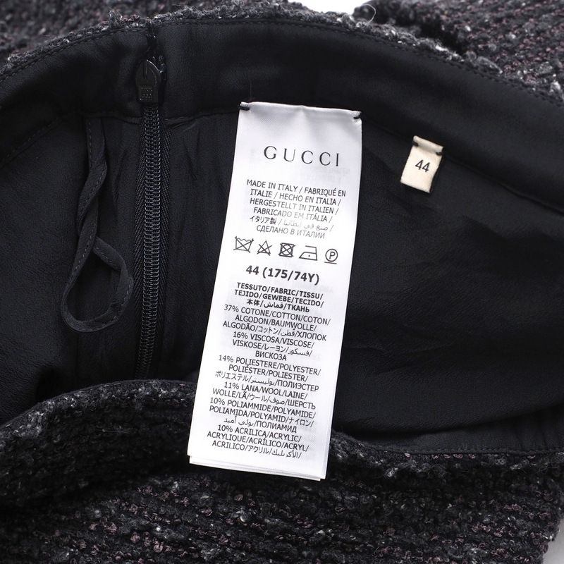 2022Gucci Skirt Size 44 Tweed Pleated Skirt Made In Italy 20240911 Ra1034-2