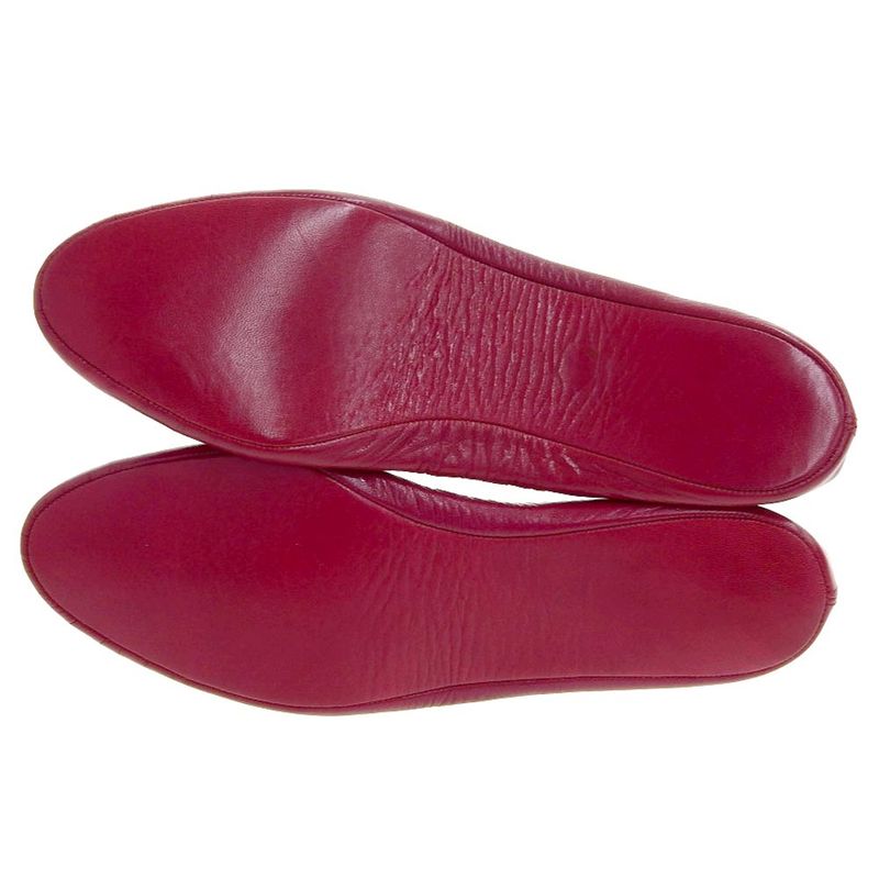 Chanel Vintage Perforated Coco Mark Leather Flat Room Shoes 23-24cm (9.45in) Red