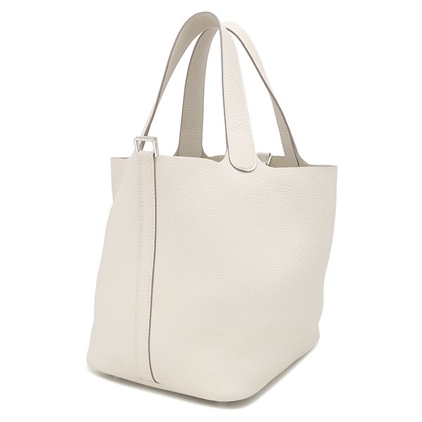 Hermes Handbag Picotin Lock MM Taurillon Clemence Cles Silver Hardware Off