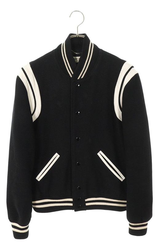 Saint Laurent Paris Teddy 354718 Yyl80 Leather Trim Stajan Blouson Men's 48