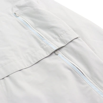 Hermes 24SS Bicolor Hooded Double Zip Nylon Jacket Blouson Light Gray Light