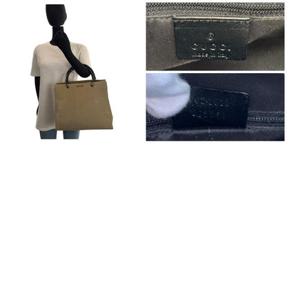Gucci Bamboo Beige Gunmetal Hardware Canvas/bamboo 002 1010 Handbag Tote Bag