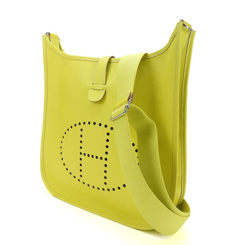 Hermes Shoulder Bag Crossbody Evelyne 3GM □JO Engraved Epson Fluorescent Yellow