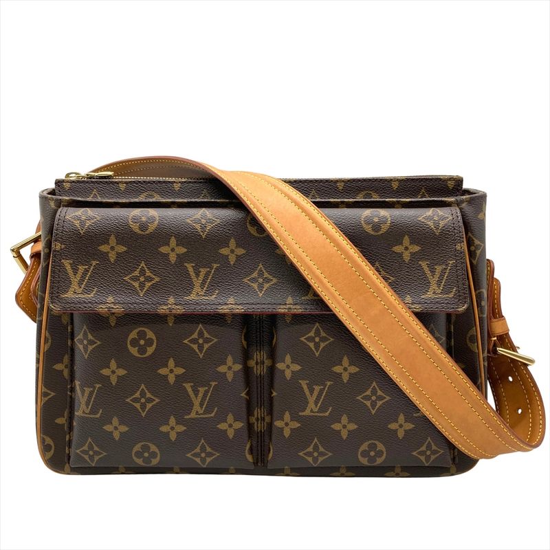 Louis Vuitton Viva Cité GM Shoulder Bag Monogram Canvas M51163 Brown Gold