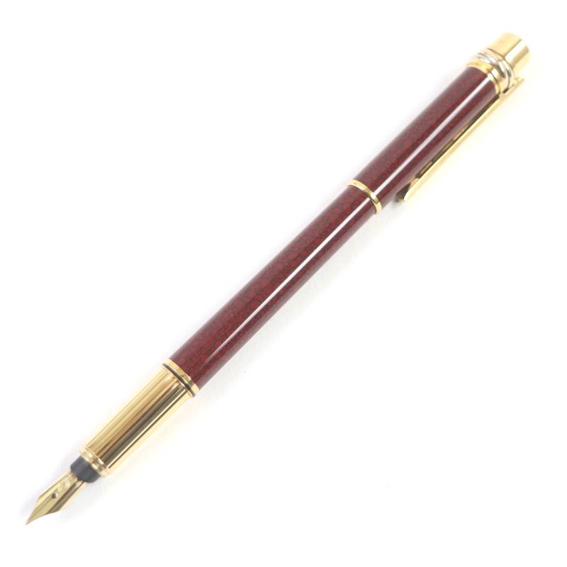 Cartier Nib 18k Lacquer F Nib Trinity Allover Cap Fountain Pen Stationery