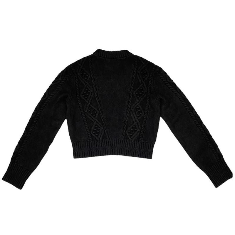 E-md516 Chanel Knitwear Coconage Collection Knit Top High Neck Black White 34
