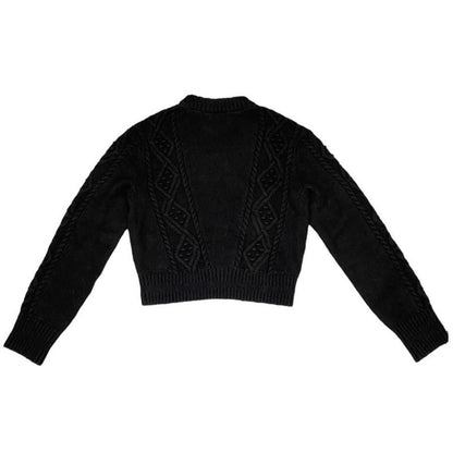 E-md516 Chanel Knitwear Coconage Collection Knit Top High Neck Black White 34