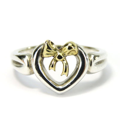 Tiffany & Co Ring ・ Ring Heart Ribbon Silver 925 18K Yellow Gold Approx 3.5g