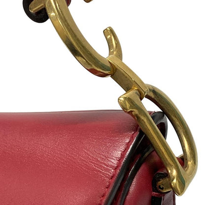 Dior/christian Dior Handbag Saddle Bag Red Leather