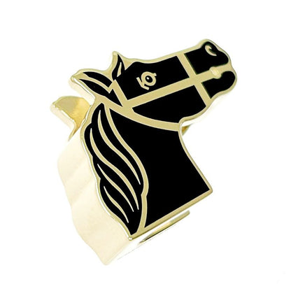 Hermes GP Cadrige Twillie Ring Scarf Ring Gold Black 324038 Scarf Ring