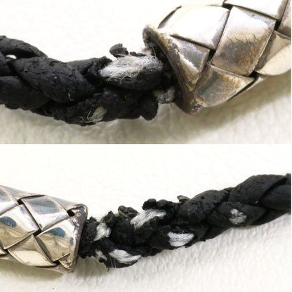 Bottega Veneta Intrecciato Circle Silver Leather Necklace 56 — view 7