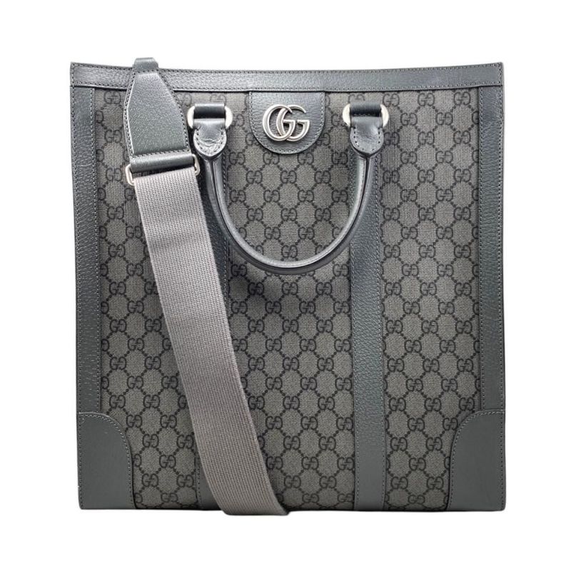Gucci Tote Bag Ophidia Medium 731793 GG Supreme Grey Silver Hardware Gucci