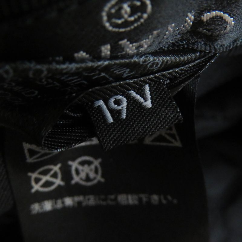 CHANEL 2019 19V With Coco Mark Tweed Use Cassock Dark Navy S Made In Germany