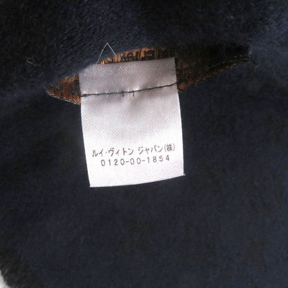 Louis Vuitton M71615 100% Cashmere Monogram Allover Fringe Scarf Black Navy