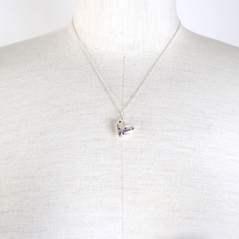 Tiffany & Co Vintage Dot's Heart Necklace Rare Old Tiffany & Co