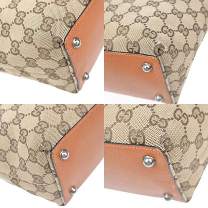 Gucci Shoulder Tote Bag Canvas Leather Brown 36ka917