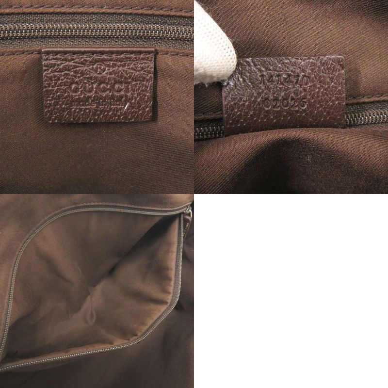 Gucci 141470 02026 GG Canvas/leather Beige Brown Handbag 0416 Gucci