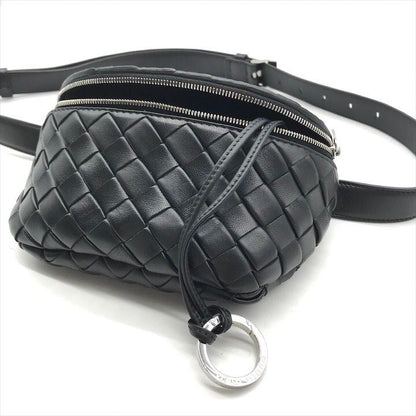 Bottega Veneta Belt Bag Waist Pouch Bag With Key Ring Black