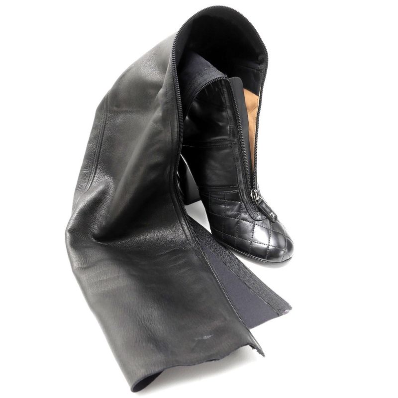 Chanel Boots Size 37 1 2 C Matelasse Long Leather Knee High Boots Cy High Boots