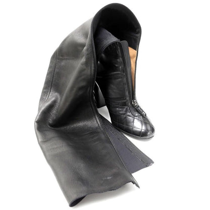 Chanel Boots Size 37 1 2 C Matelasse Long Leather Knee High Boots Cy High Boots