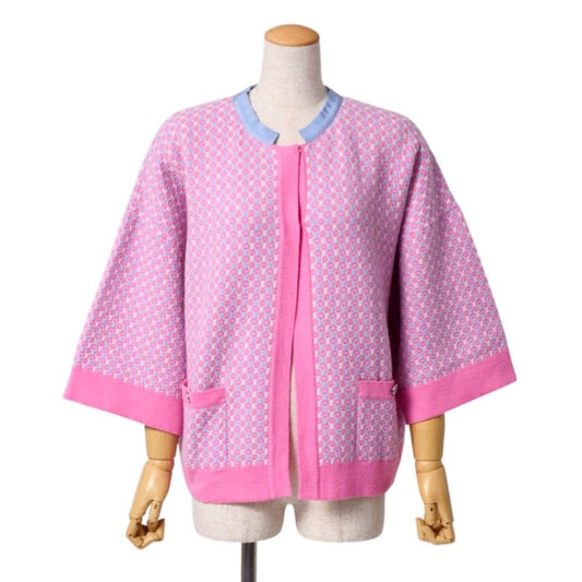 Chanel Cardigan Size 34 P47 CC Logo Coco Mark Buttons Knitted All Cashmere