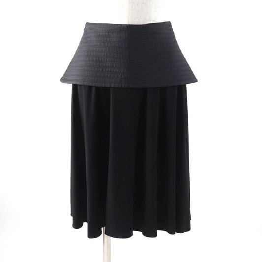 LOEWE S540y08x56 Knee-length Peplum Skirt Bottoms Black 34 Made In Italy
