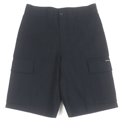 Louis Vuitton 22AW Linen Blend Logo Silver Plate Cargo Shorts Black 38 Made In